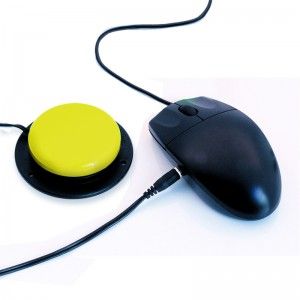 Ratón USB con un botón adaptado
